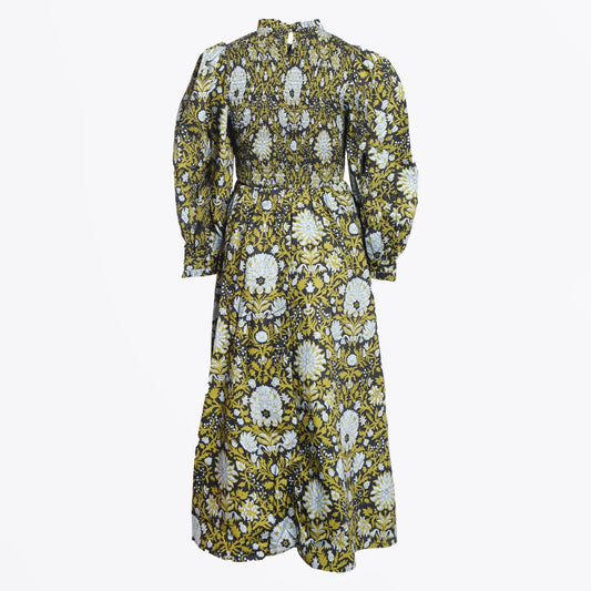 - Smoked Poplin Dress - Floral