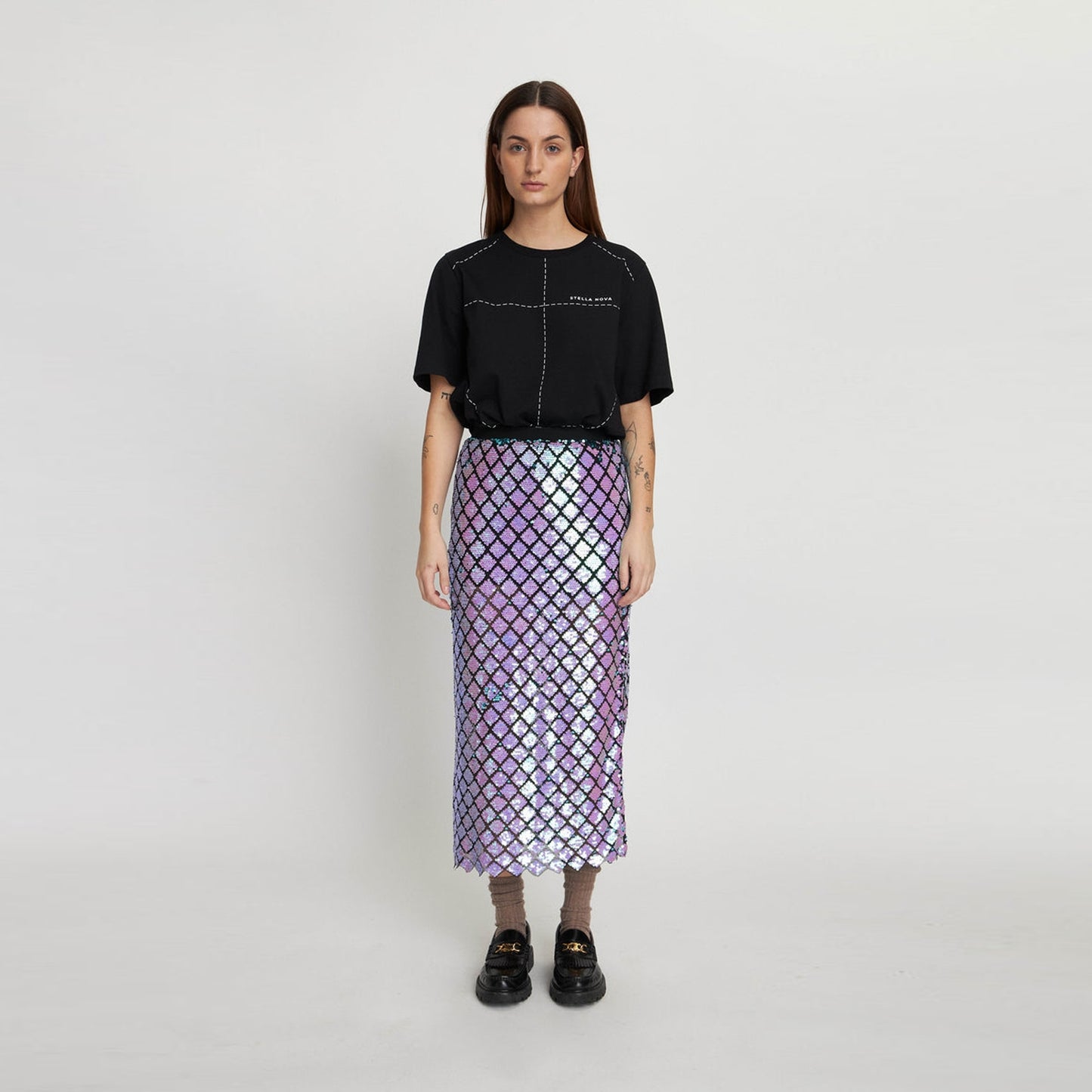 - Sequins Skirt - Seductive Purple