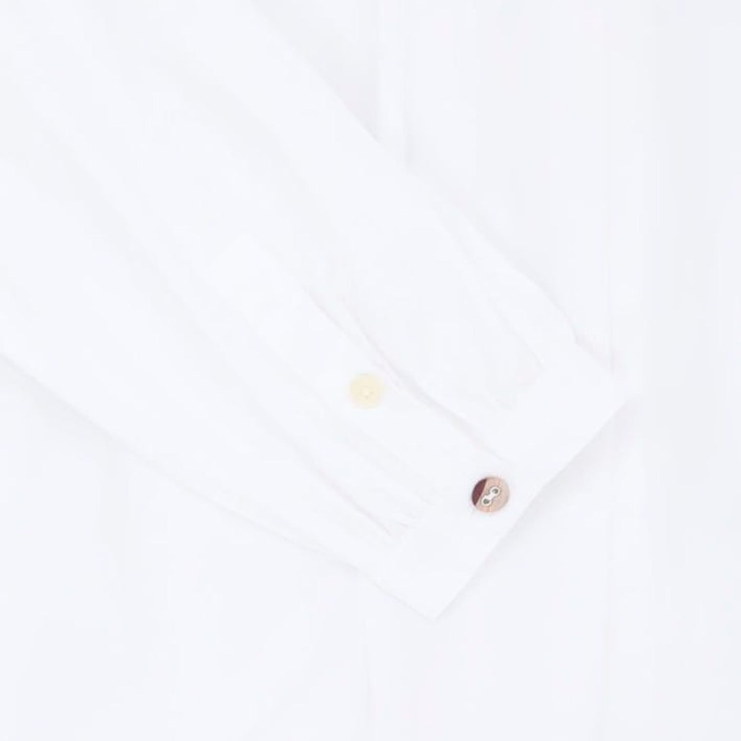 - Cotton Swirl Trim Peplum Shirt - White