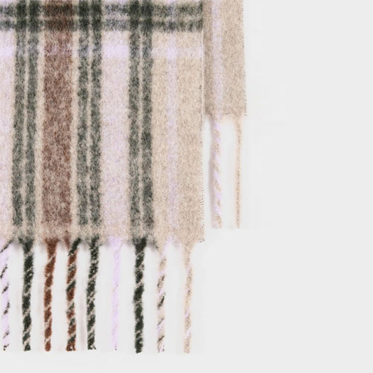 - Checker Scarf - Brown