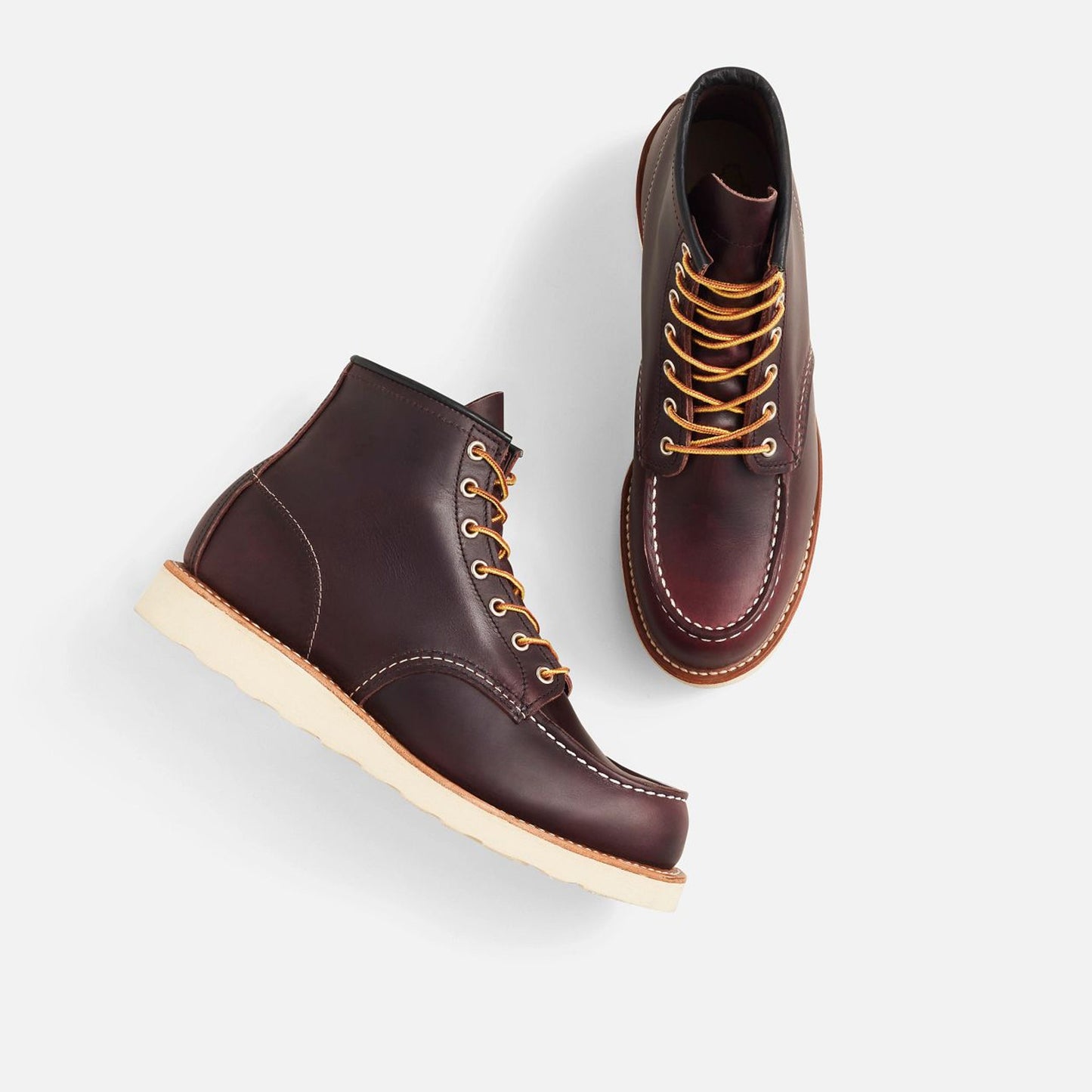 - Classic Moc Toe Boots - Black Cherry Excalibur Leather
