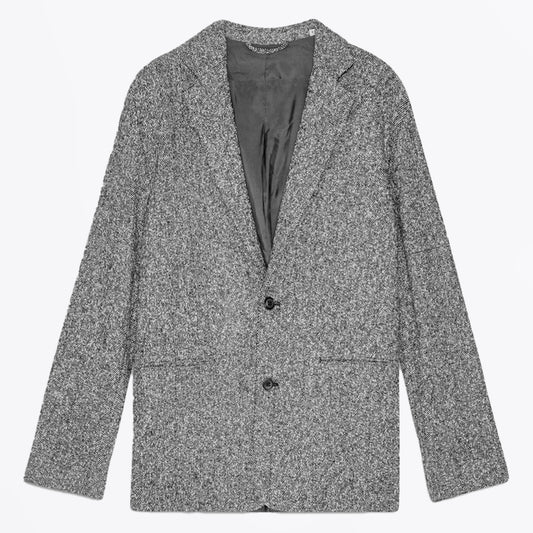 - Timo Herringbone Blazer - Black/Grey