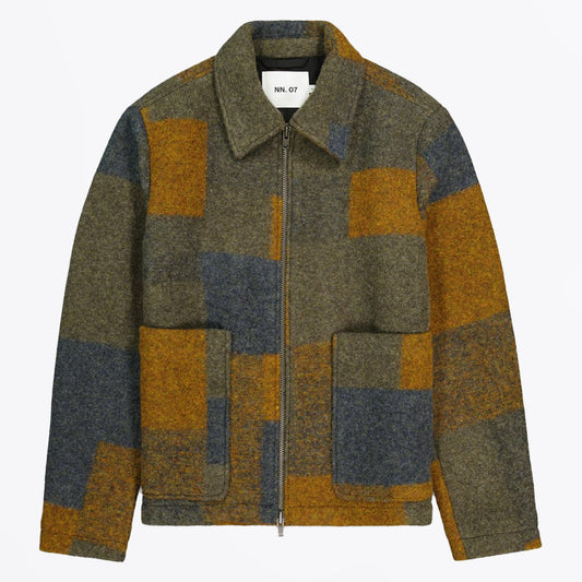 Gael Wool Checks Jacket - Brown Check