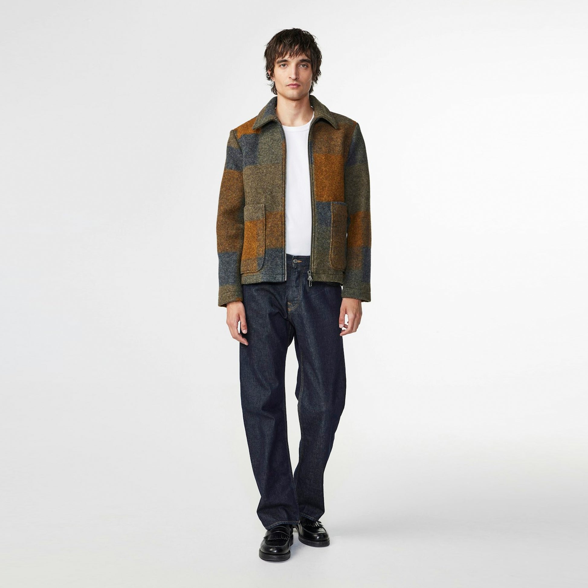 NN07 Gael Wool Checks Jacket - Brown Check