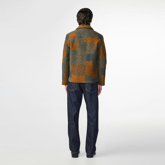 Gael Wool Checks Jacket - Brown Check