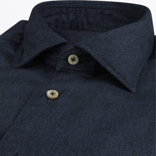 -Fitted Body Sport Shirt - Navy