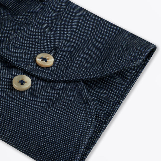 -Fitted Body Sport Shirt - Navy