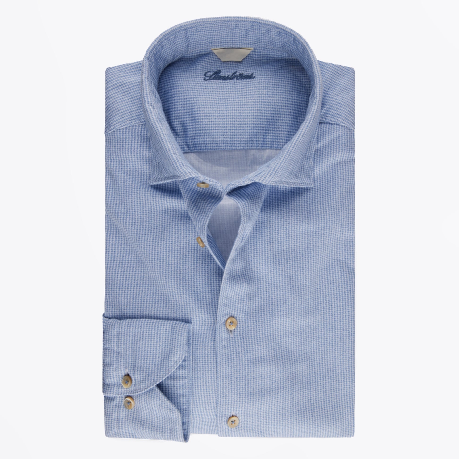 Stenstroms Micro Houndstooth Shirt - Blue