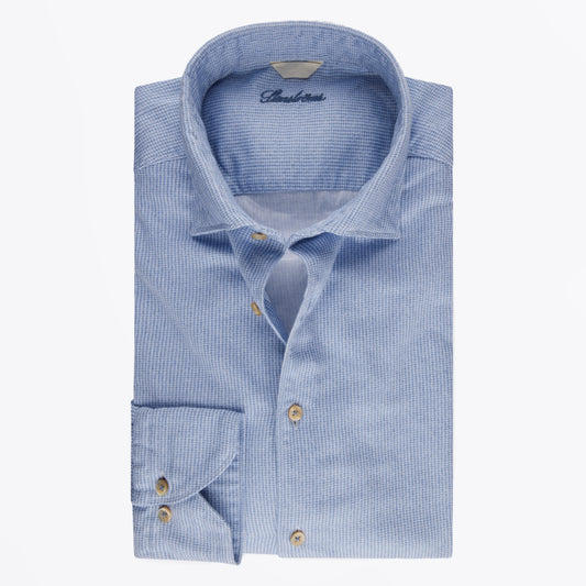 Micro Houndstooth Shirt - Blue