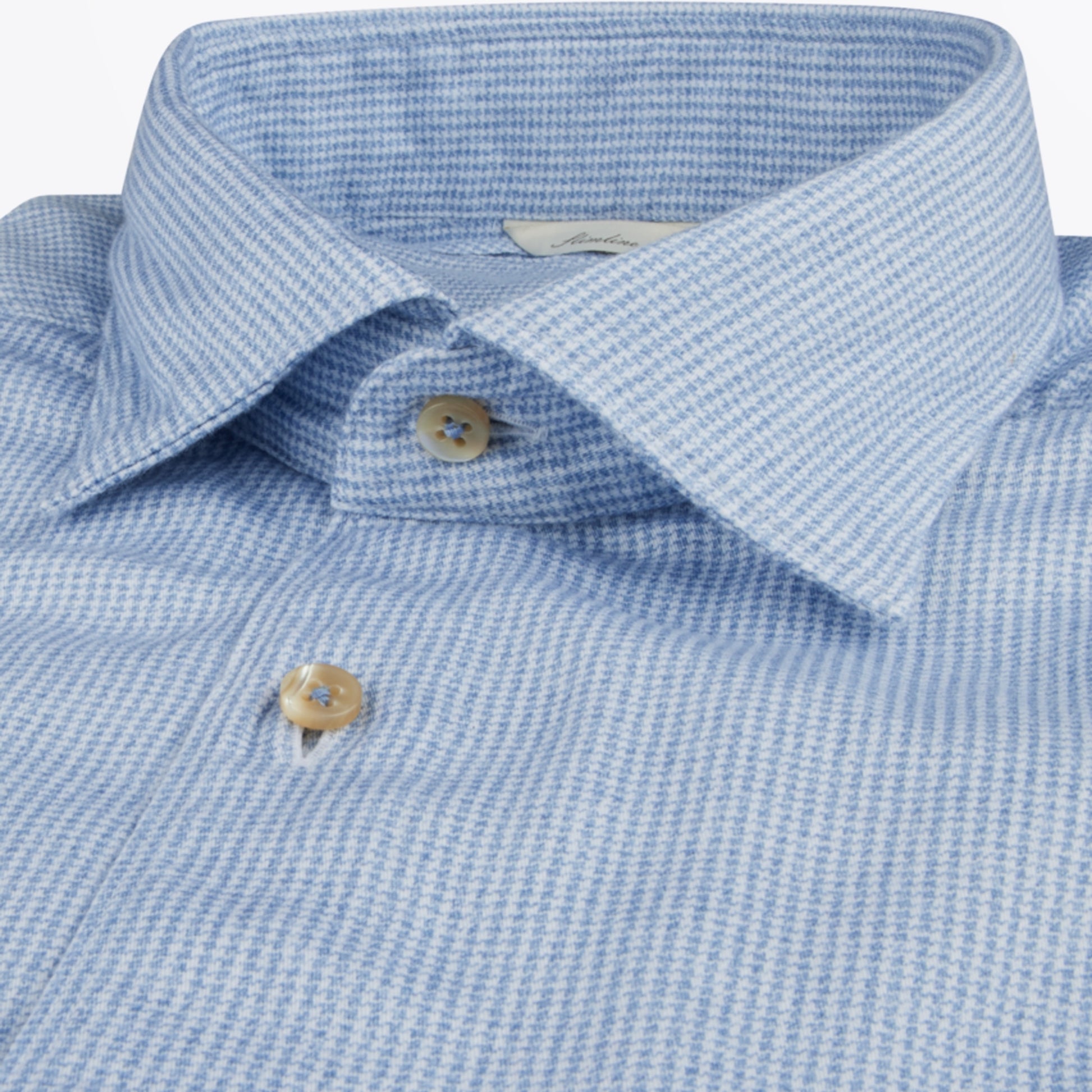 Stenstroms Micro Houndstooth Shirt - Blue