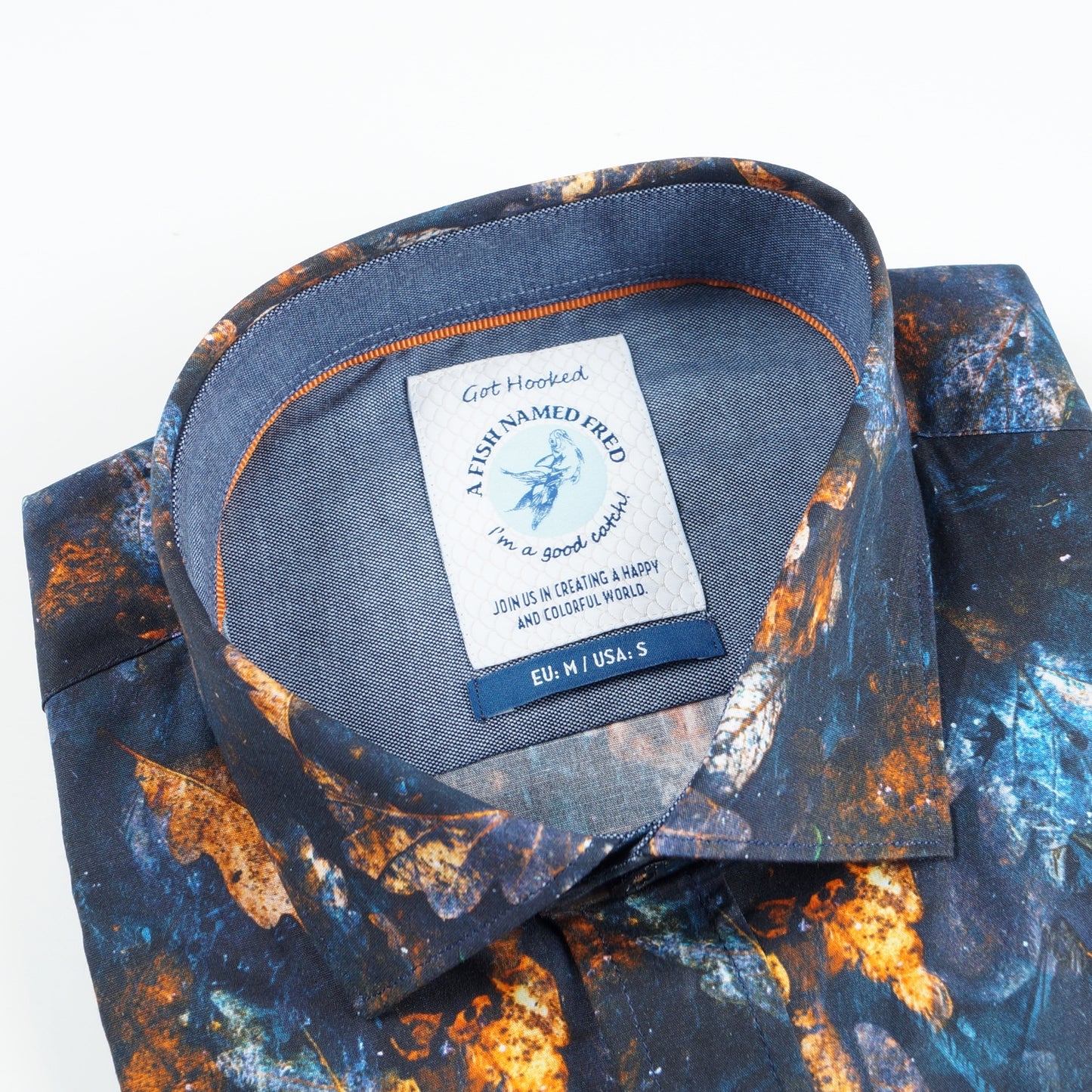 - Autumn Leaves Shirt - Navy