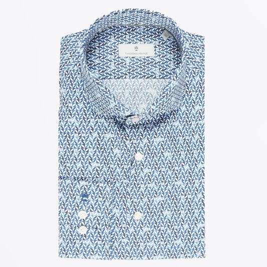 - Geometric Print Shirt - Navy