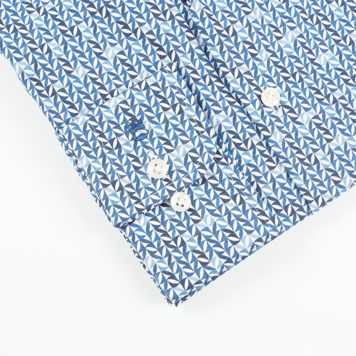 - Geometric Print Shirt - Navy