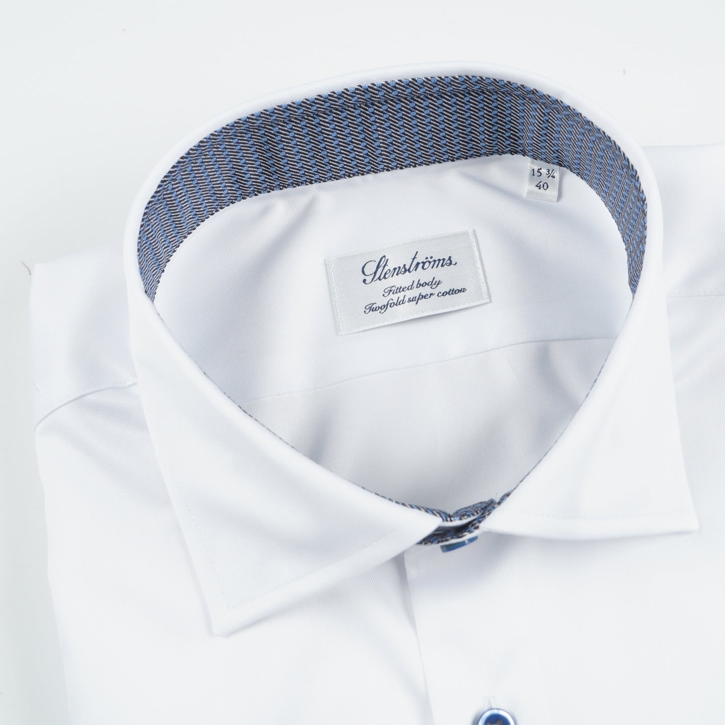 Fitted Body Contrast Trim Shirt - White