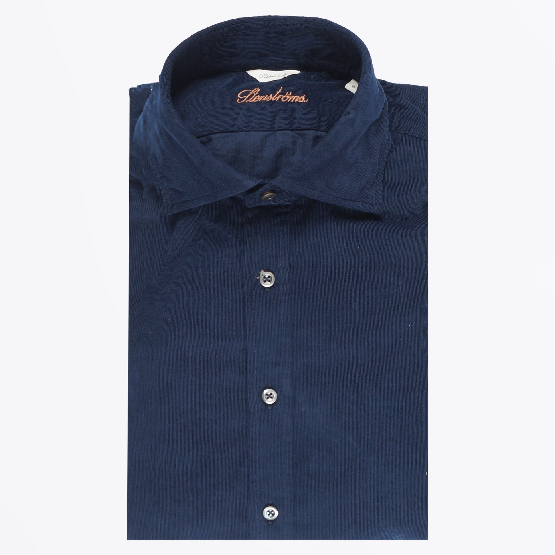 Stenstroms Fitted Body Corduroy Shirt - Navy