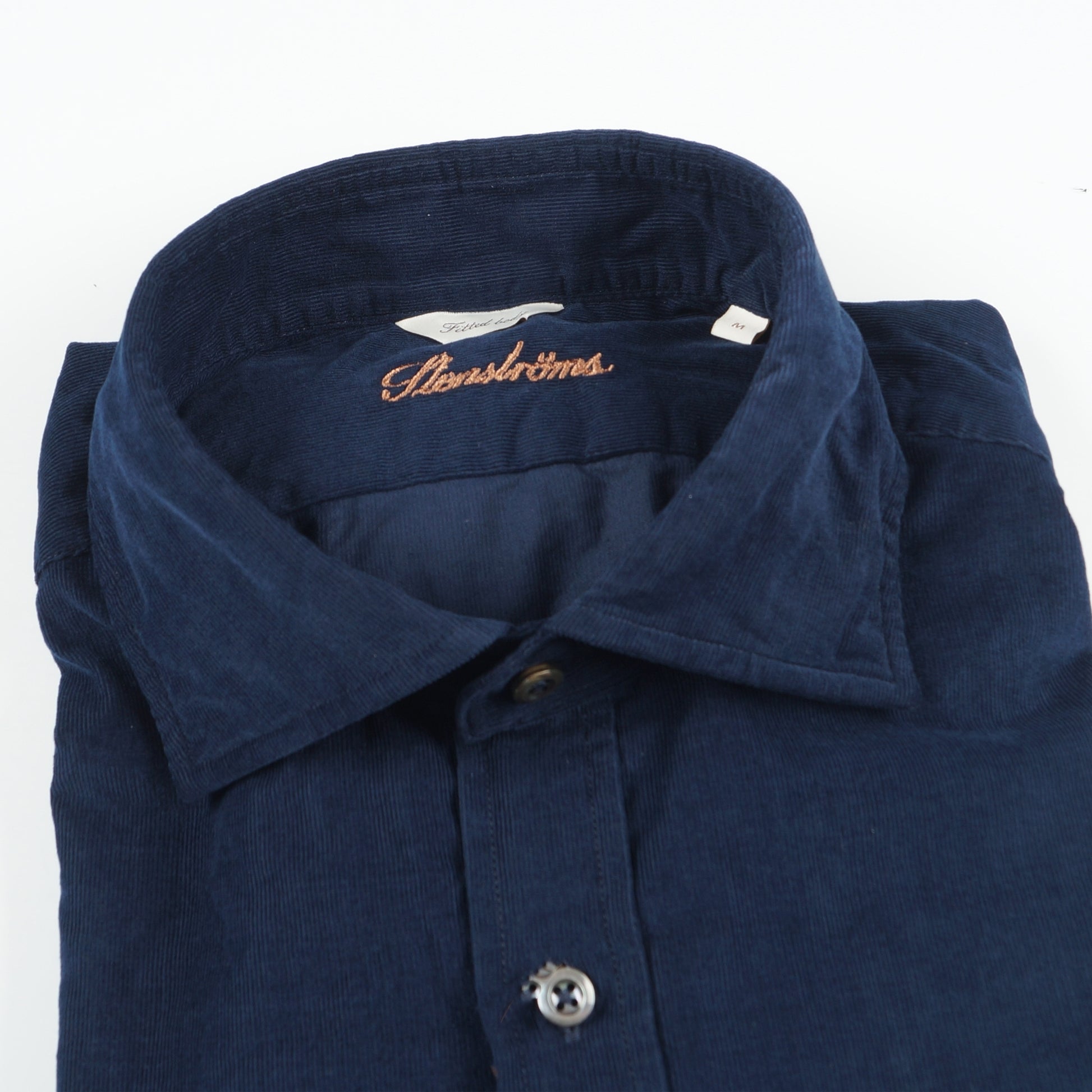 Stenstroms Fitted Body Corduroy Shirt - Navy
