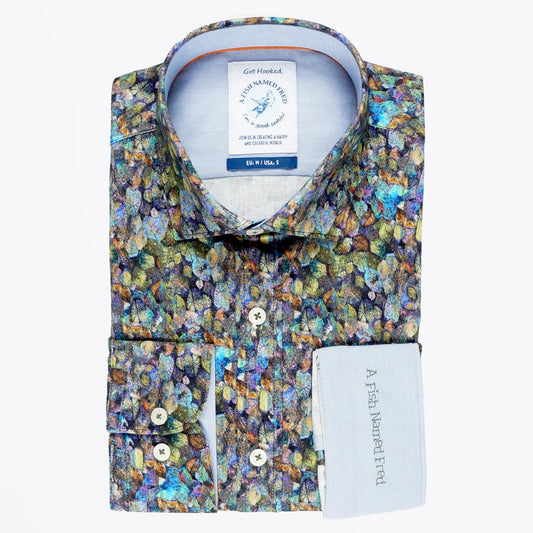Frozen Leaves Shirt - Olive Green