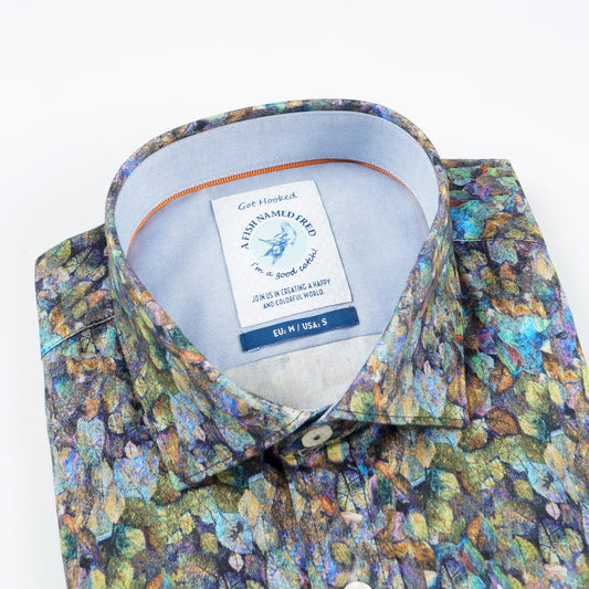 Frozen Leaves Shirt - Olive Green