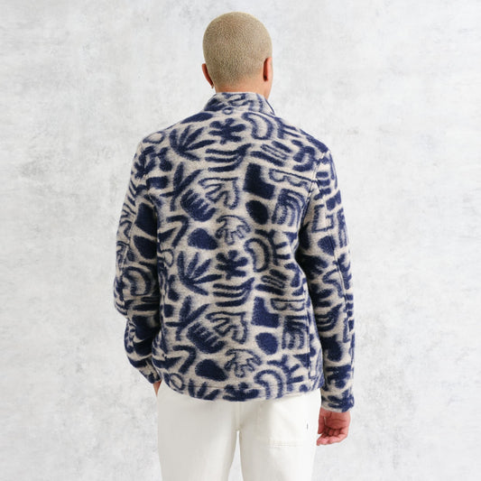 - Squiggle Fleece - Navy