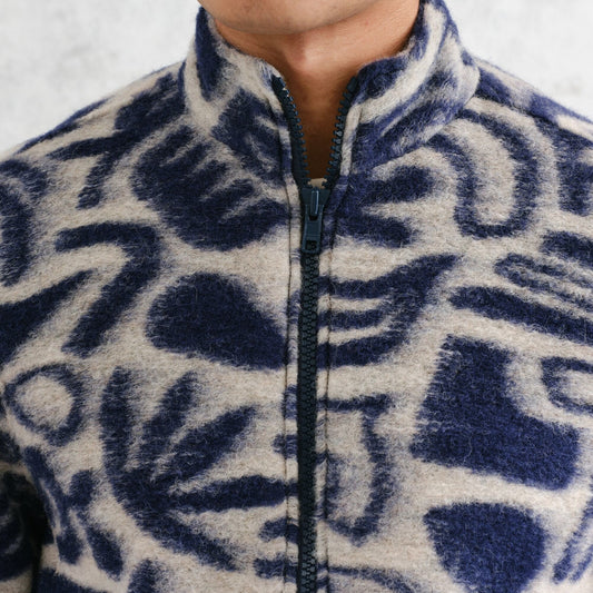 - Squiggle Fleece - Navy