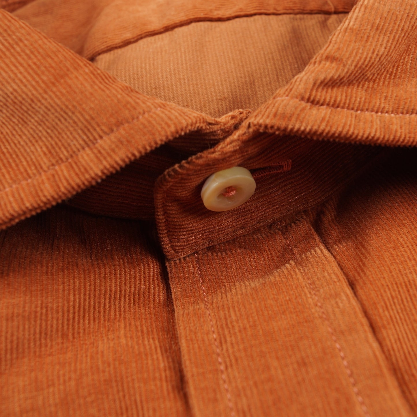 - Fitted Body Corduroy Shirt - Orange