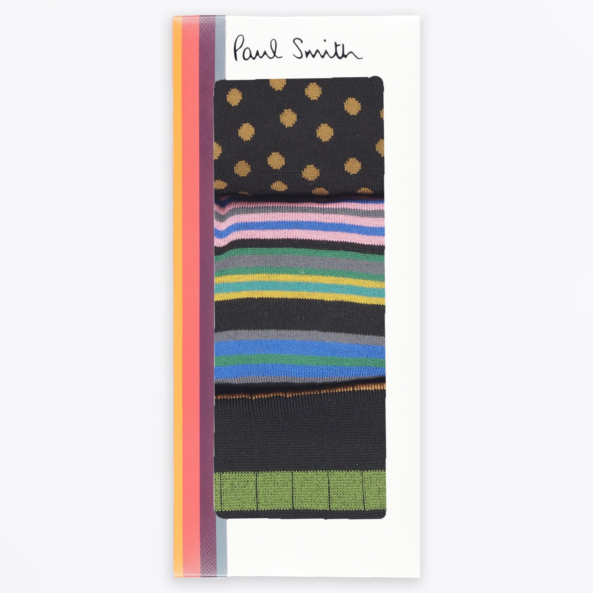 Paul Mixed 3 Pack Socks - Black