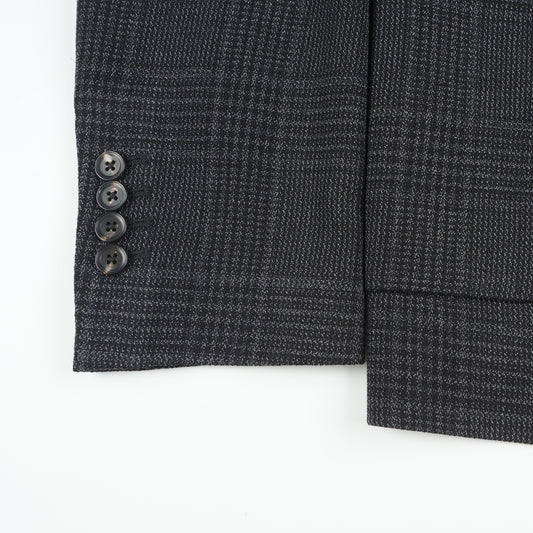 - Check Wool Jacket - Black
