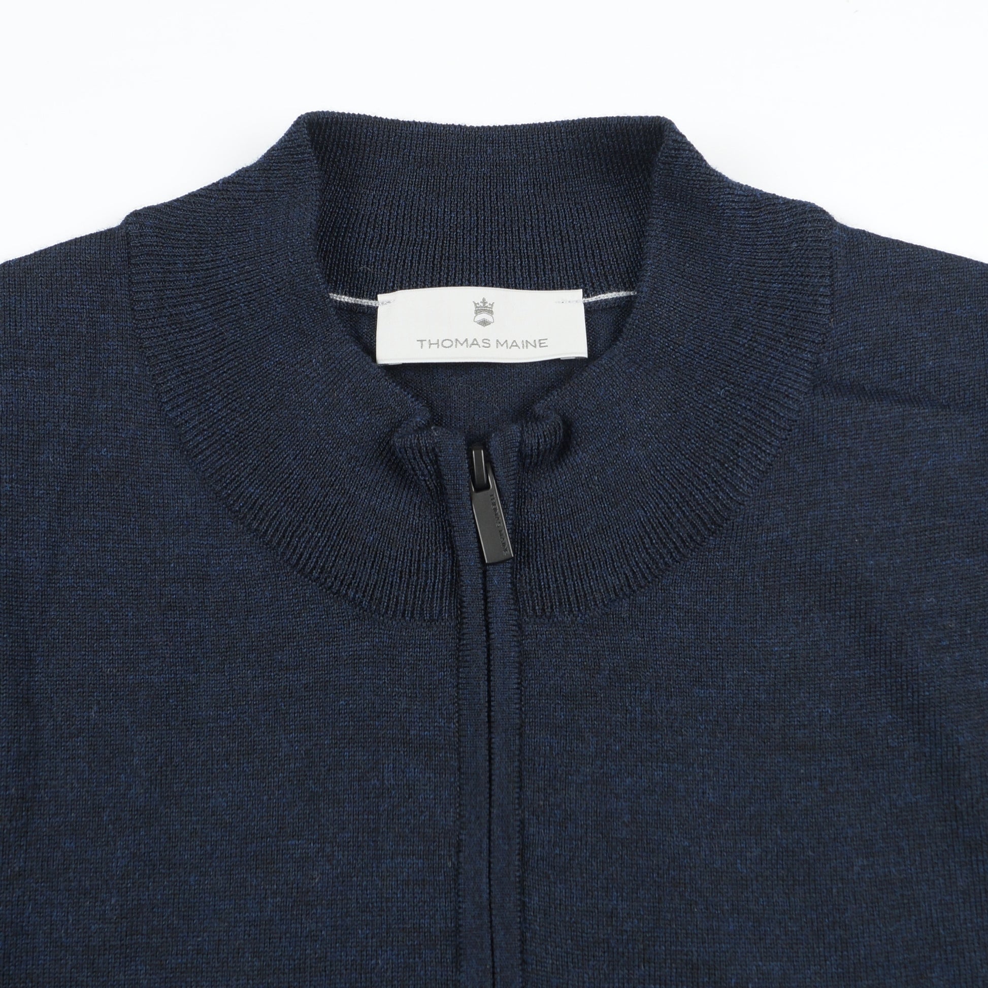Thomas Merino Zip Neck - Navy