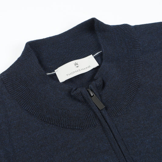 Merino Zip Neck - Navy