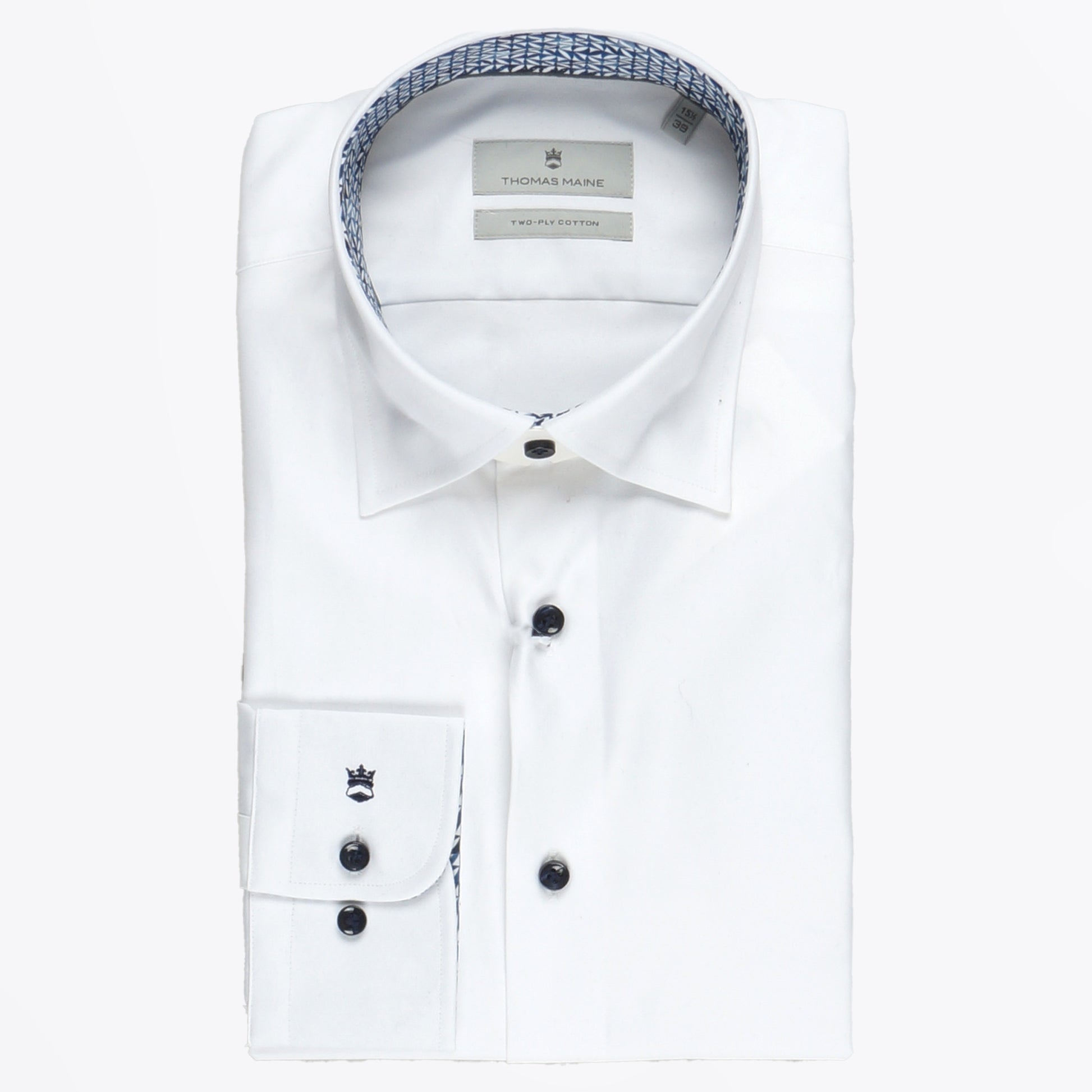 Thomas Geometric Inlay Shirt - White