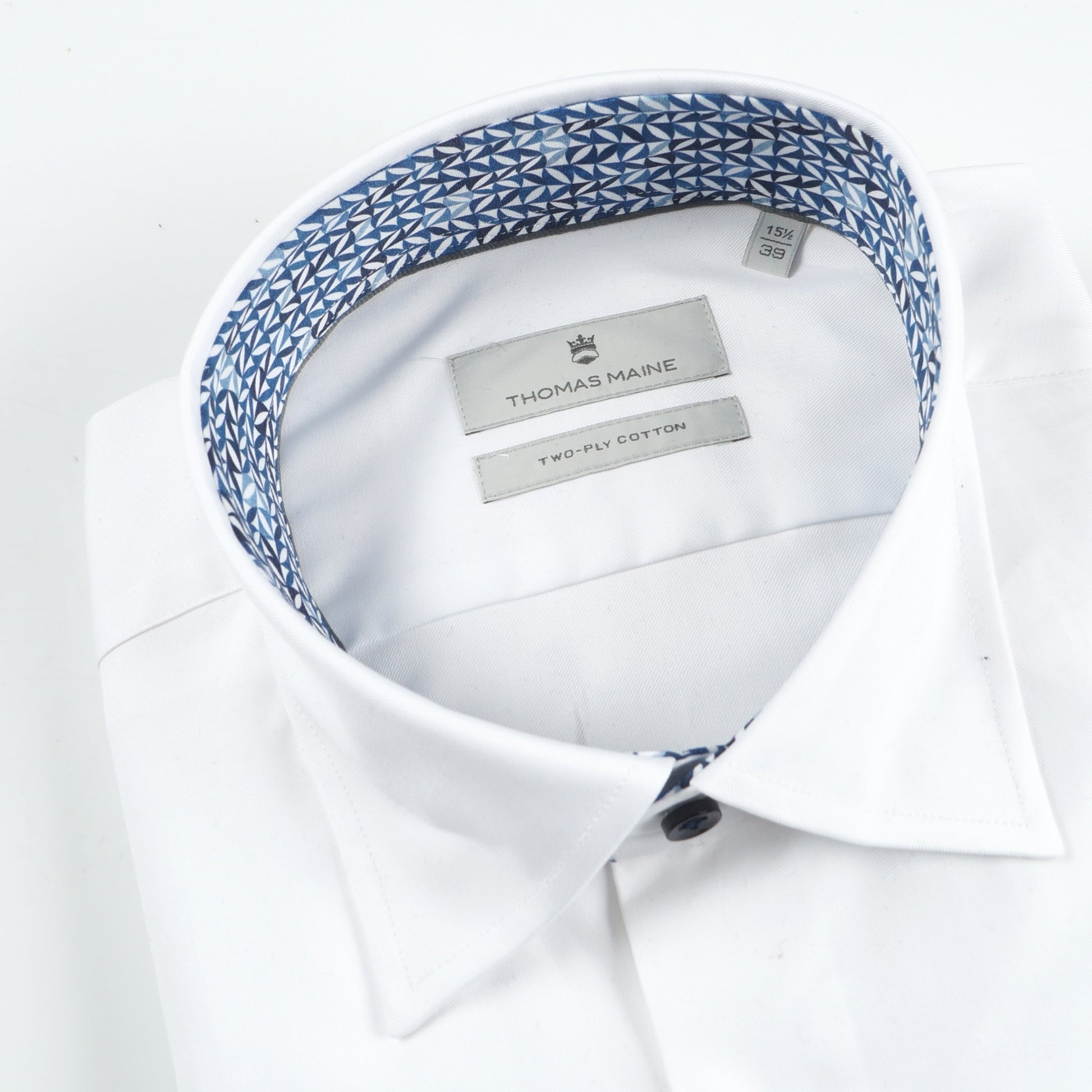 Thomas Geometric Inlay Shirt - White