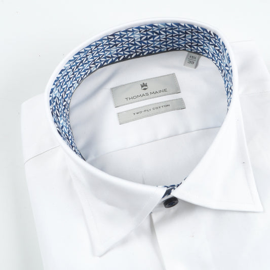 Geometric Inlay Shirt - White