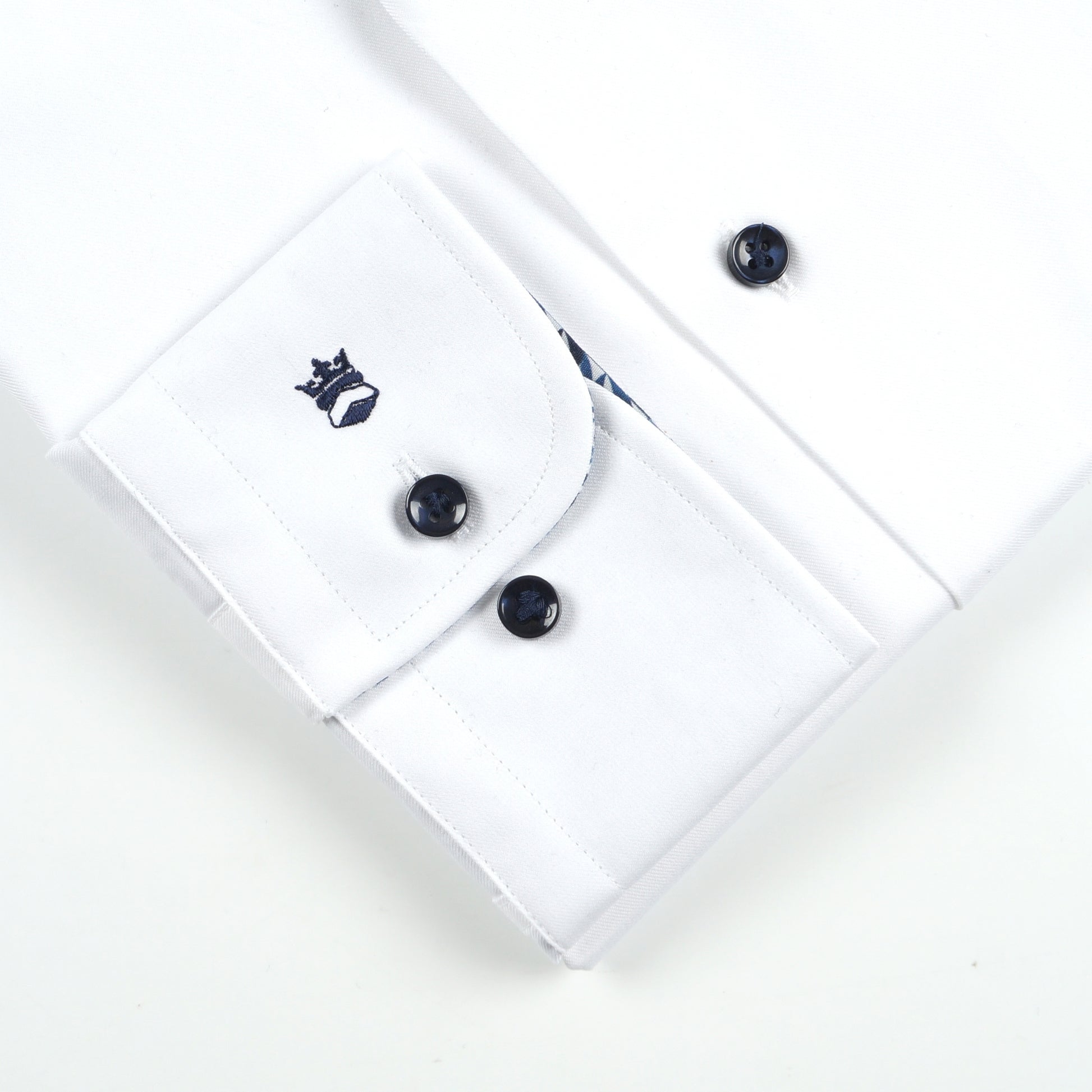 Thomas Geometric Inlay Shirt - White