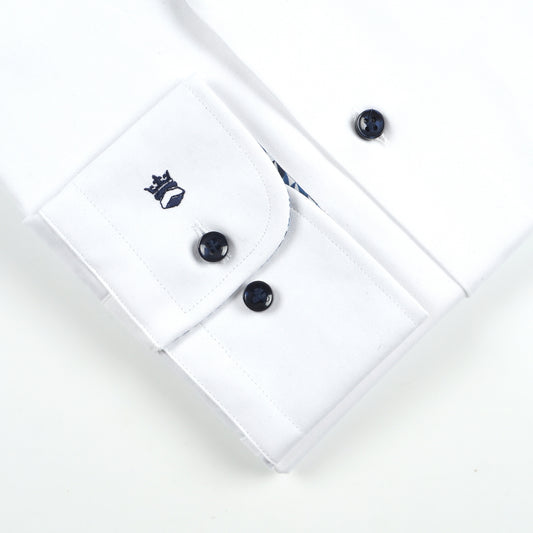 Geometric Inlay Shirt - White