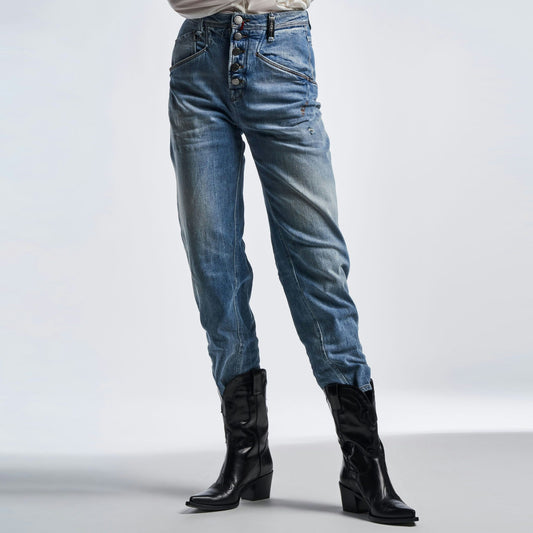 - Open-Out Jeans - Blue Denim