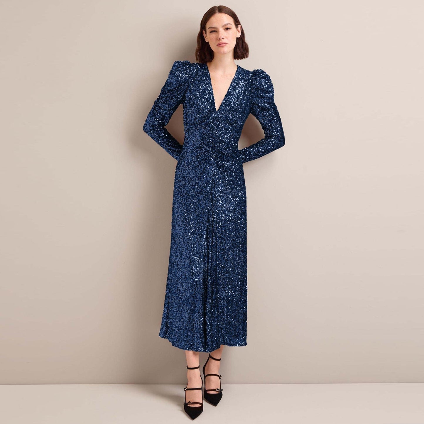 - Ophelia Sequin Maxi Dress - Navy