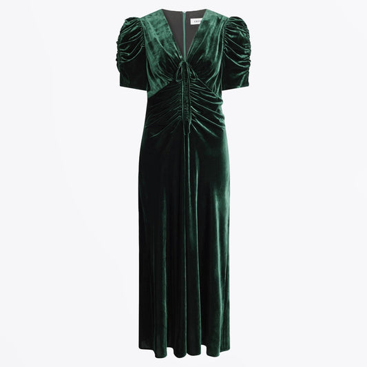 - Ophelia Velvetbias Maxi Dress - Green