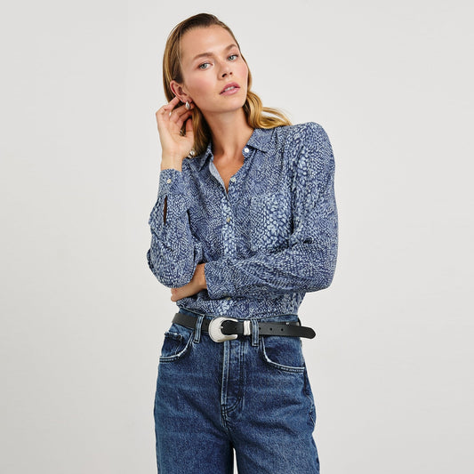 Josephine Shirt - Navy Python