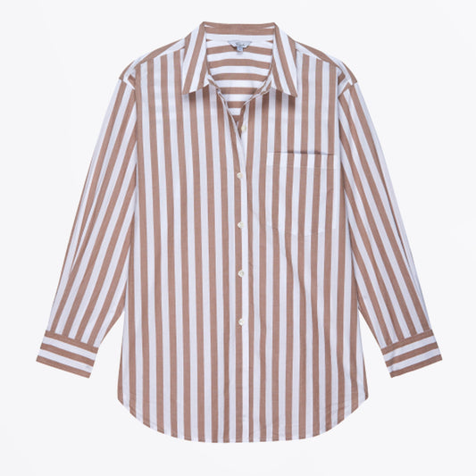 - Elsa Shirt - Russet White Stripe