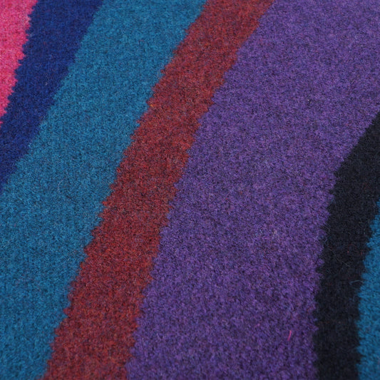 - Knit Swirl Lamswool Scarf - Navy