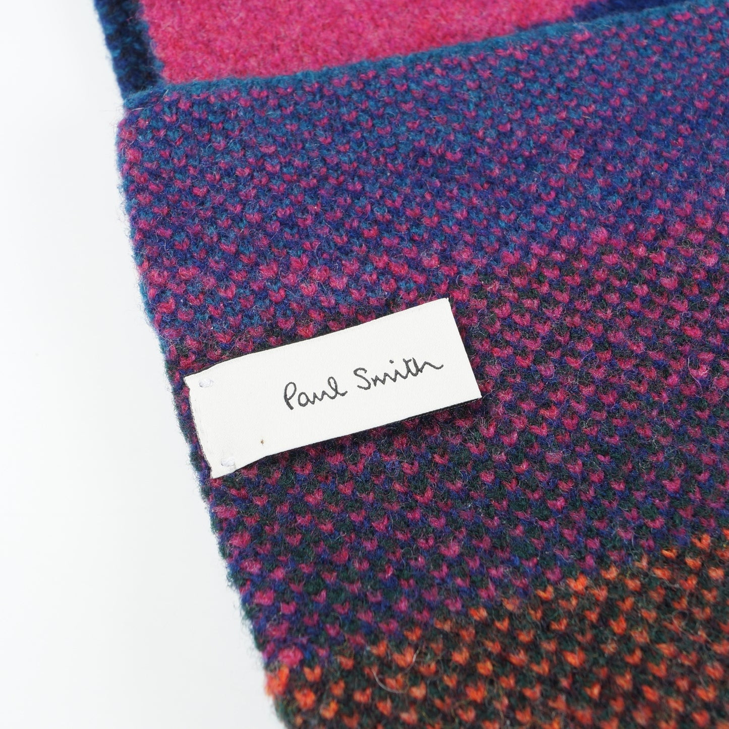 - Knit Swirl Lamswool Scarf - Navy