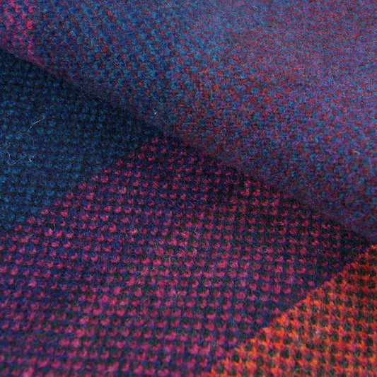 - Knit Swirl Lamswool Scarf - Navy