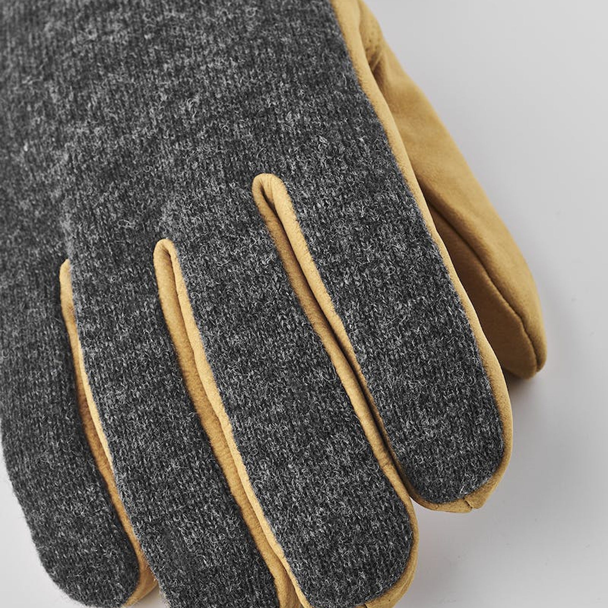 Hestra Noah Nubuck Wool Gloves - Charcoal/Tan