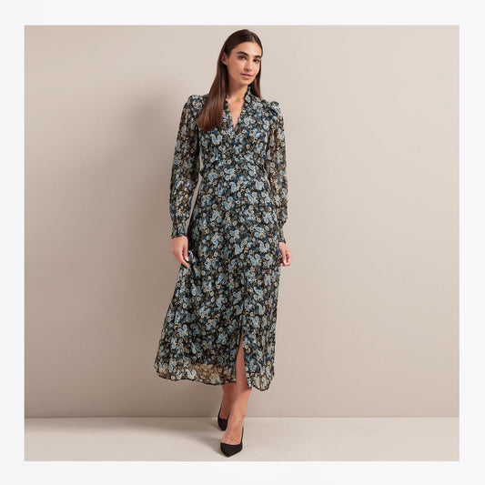 - Liliana Lurex Maxi Dress - Navy