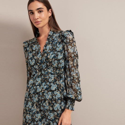 - Liliana Lurex Maxi Dress - Navy