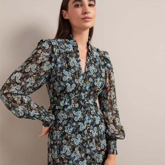 - Liliana Lurex Maxi Dress - Navy