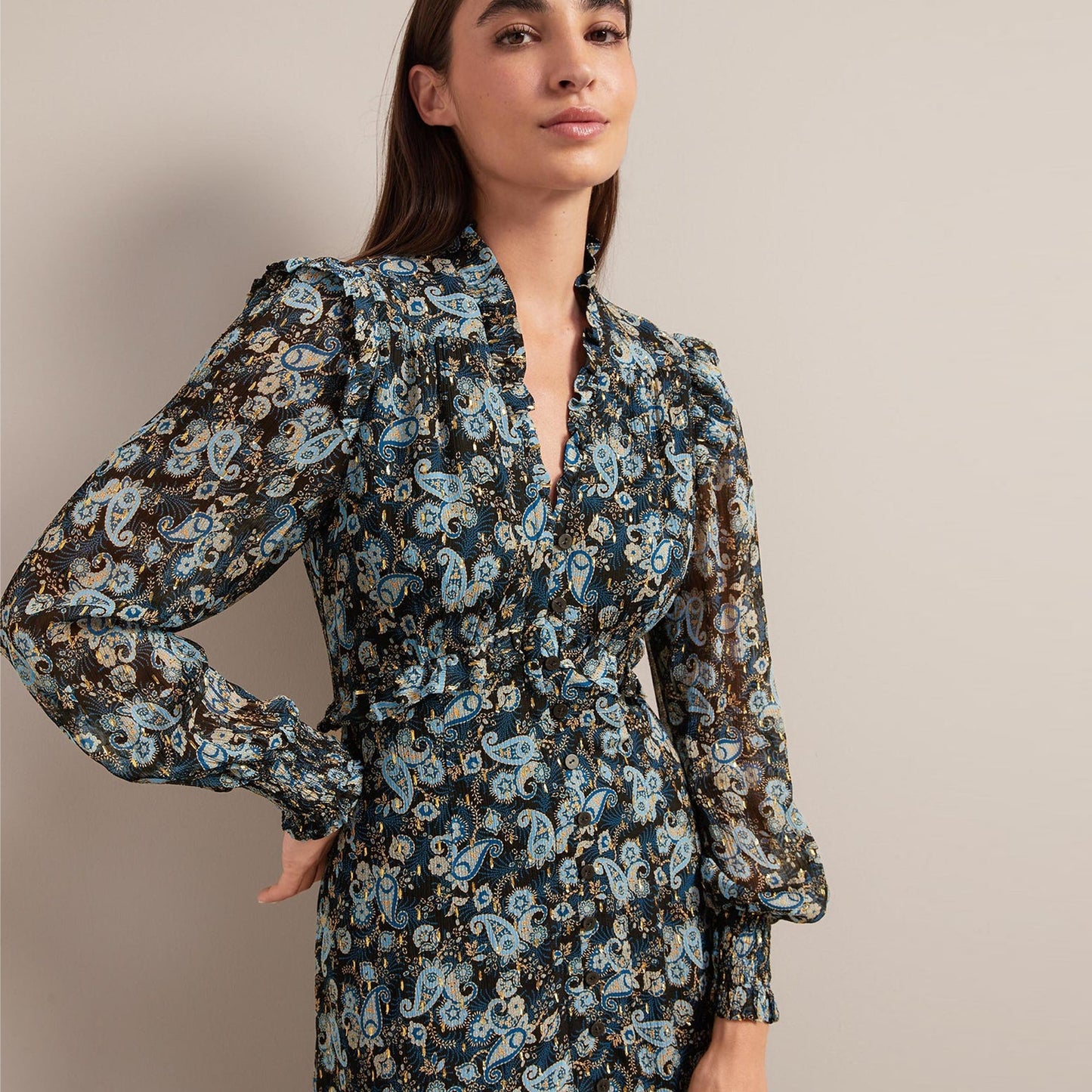 - Liliana Lurex Maxi Dress - Navy