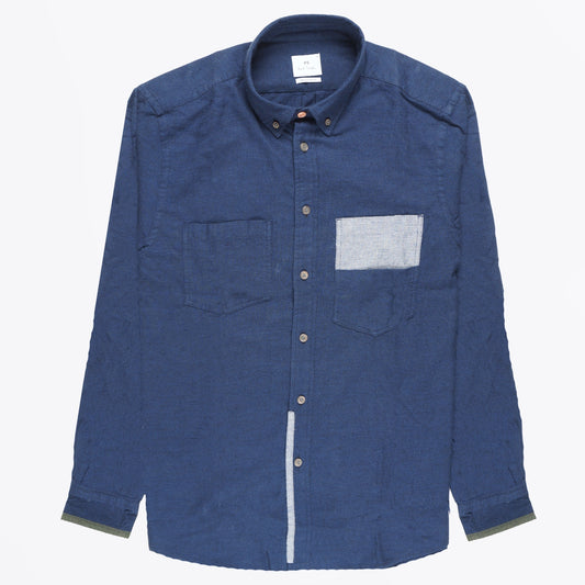 - Small Check Brush Flannel - Dark Navy