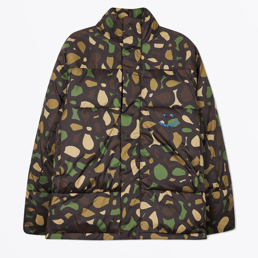 - Camo Happy Floral Coat - Khaki