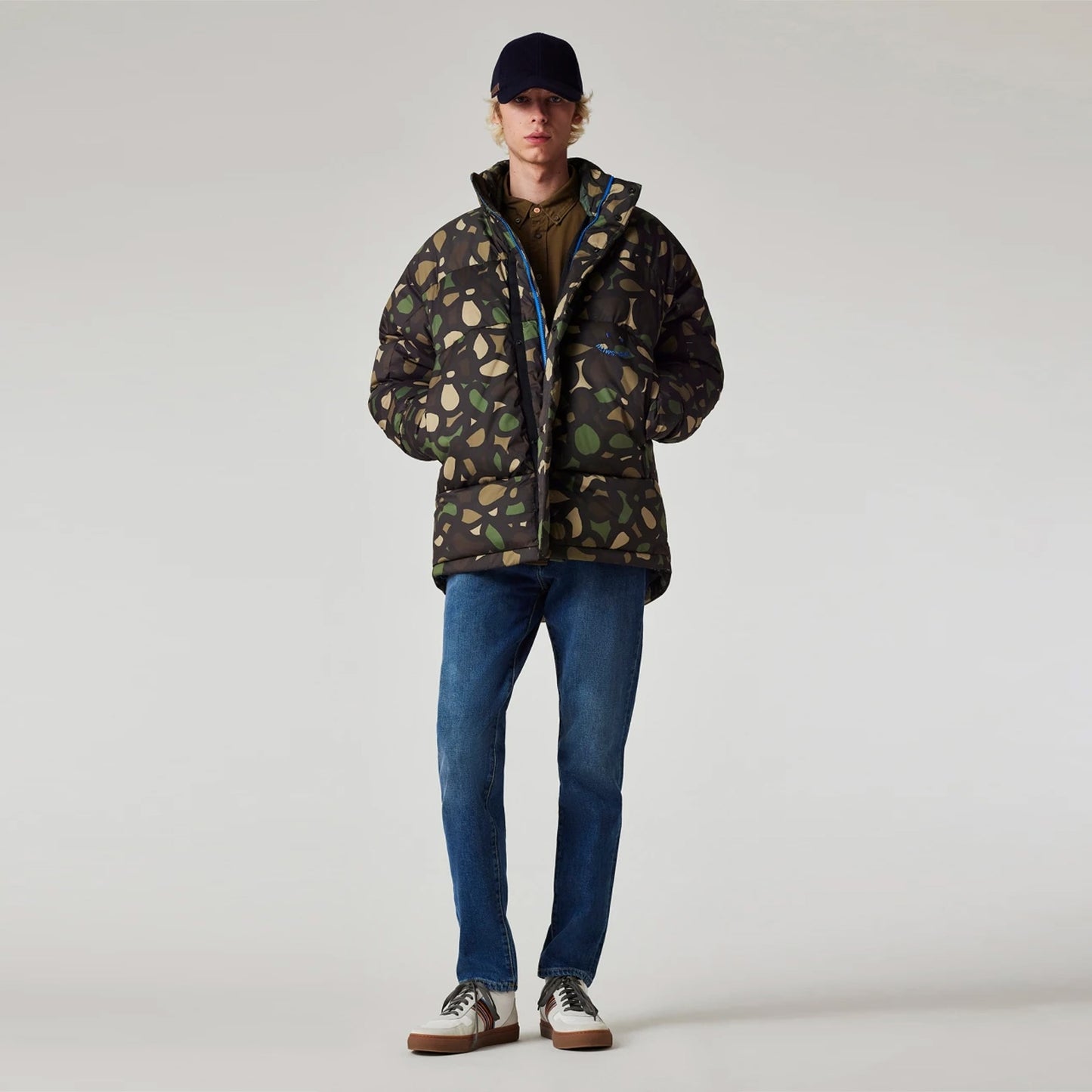 - Camo Happy Floral Coat - Khaki